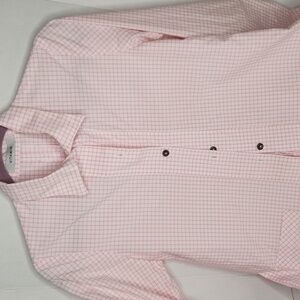 VITAMIN gingham Pink And White Cotton Button Down Shirt. Size Small